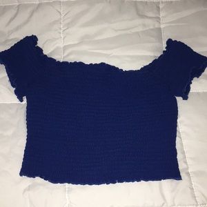 Abercrombie & Fitch blue off the shoulder shirt